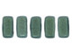 Whether creating stringing projects, bead embroidery, or something else, you'll love these CzechMates Brick Beads. These small, rectangular beads feature two stringing holes, allowing you to add them to multi-strand designs. They look great between strands of seed beads and other two-hole beads. Add these beads to seed bead embroidery projects for added fun. They make a wonderful complement to other CzechMates beads. They feature forest green color with a soft metallic sheen. 