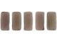 CzechMates Glass 3 x 6mm Matte Rosaline Luster Ashen Gray 2-Hole Brick Bead Strand
