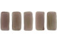 CzechMates Glass 3 x 6mm Matte Rosaline Luster Ashen Gray 2-Hole Brick Bead Strand