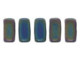CzechMates Glass 2-Hole Rectangle Brick Beads 6x3mm - Matte Iris Green