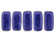 CzechMates Glass 3 x 6mm ColorTrends Saturated Metallic Ultra Violet 2-Hole Brick Bead Strand