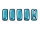 CzechMates Glass 3 x 6mm ColorTrends Saturated Metallic Quetzal Green 2-Hole Brick Bead (50pc Strand)