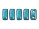 CzechMates Glass 3 x 6mm ColorTrends Saturated Metallic Quetzal Green 2-Hole Brick Bead (50pc Strand)