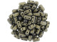 CzechMates Glass 3 x 6mm Sueded Gold Navy 2-Hole Brick Bead Strand