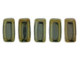 CzechMates Glass 2-Hole Rectangle Brick Beads 6x3mm - Brown Iris