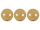CzechMates Glass 2-Hole Round Flat Lentil Beads 6mm - Matte Metallic Flax