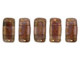 CzechMates Glass 3 x 6mm Luster Rose/Gold Topaz 2-Hole Brick Bead Strand