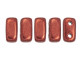 CzechMates Glass 3 x 6mm ColorTrends Saturated Metallic Valiant Poppy 2-Hole Brick Bead (50pc Strand)