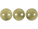 CzechMates Glass, 2-Hole Round Lentil Beads 6mm, Metallic Gold Suede
