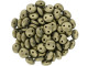CzechMates Glass, 2-Hole Round Lentil Beads 6mm, Metallic Gold Suede