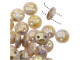 CzechMates Glass 2-Hole Flat Lentil Beads 6mm - Opaque Gold Luster/Smokey Topaz