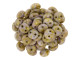 CzechMates Glass 2-Hole Flat Lentil Beads 6mm - Opaque Gold Luster/Smokey Topaz