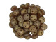 CzechMates Glass 6mm Milky Pink Copper Picasso 2-Hole Lentil Bead Strand
