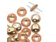 CzechMates Glass 2-Hole Round Flat Lentil Beads 6mm - Apollo Gold