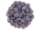 CzechMates Glass 2-Hole Round Flat Lentil Beads 6mm - Opaque Amethyst Luster (50 Pieces)