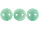 CzechMates Glass 6mm Sueded Gold Turquoise 2-Hole Lentil Bead Strand