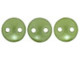 CzechMates Glass 6mm Pearl Coat Olive 2-Hole Lentil Bead Strand