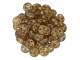 CzechMates Glass 2-Hole Round Flat Lentil Beads 6mm - Milky Pink Bronze Picasso