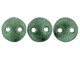 CzechMates Glass, 2-Hole Round Lentil Beads 6mm, Metallic Light Green Suede