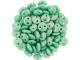 CzechMates Glass 6mm Sueded Gold Green Turquoise 2-Hole Lentil Bead Strand