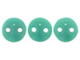 You can create cool, colorful designs with the CzechMates glass 6mm two-hole lentil bead strand in turquoise. These beads feature a puffed disc shape with two stringing holes. It's a great option for bead weaving, stringing and embroidery. These pressed Czech glass beads are softly rounded, so they won't cut your thread. They are sure to add stability, definition and shape to designs. These beads feature a turquoise blue color with hints of green undertones. 