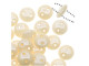 CzechMates Glass 2-Hole Round Flat Lentil Beads 6mm - Opaque Champagne Luster