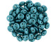 CzechMates Glass 6mm ColorTrends Saturated Metallic Shaded Spruce 2-Hole Lentil Bead Strand