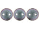 CzechMates Glass 6mm Polychrome Orchid Aqua 2-Hole Lentil Bead Strand