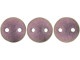 CzechMates Glass, 2-Hole Round Lentil Beads 6mm, Metallic Pink Suede