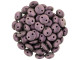 CzechMates Glass, 2-Hole Round Lentil Beads 6mm, Metallic Pink Suede