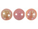 CzechMates Glass 6mm Milky Pink Celsian 2-Hole Lentil Bead Strand