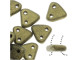 CzechMates 2-Hole Triangle Beads 6mm - Gold Metallic Suede