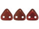 CzechMates Glass 6mm Ruby Silversheen Two-Hole Triangle Bead Pack, 2.5-Inch Tube