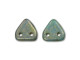 CzechMates Glass 6mm Turquoise with Copper Picasso Two-Hole Triangle Bead Pack, 2.5-Inch Tube