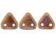 CzechMates 2-Hole Triangle Beads 6mm - Rose Luster / Gold Topaz