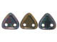 CzechMates Glass 6mm Oxidized Bronze Two-Hole Triangle Bead Pack, 2.5-Inch Tube