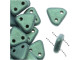 CzechMates 2-Hole Triangle Beads 6mm - Light Green Metallic Suede