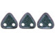 CzechMates 2-Hole Triangle Beads, 6mm, 10 Gram Tube, Polychrome - Orchid Aqua