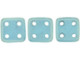 CzechMates Glass 6mm 4-Hole Sueded Gold Teal QuadraTile Bead 2.5-Inch Tube