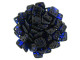 CzechMates Glass 6mm 4-Hole Cobalt Picasso QuadraTile Bead 2.5-Inch Tube