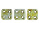 CzechMates Glass, QuadraTile 4-Hole Square Beads 6mm, Transparent Green Luster