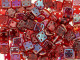 CzechMates Glass 6mm 4-Hole Twilight Siam Ruby QuadraTile Bead 2.5-Inch Tube