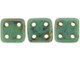 CzechMates Glass 6mm 4-Hole Turquoise Bronze Picasso QuadraTile Bead 2.5-Inch Tube