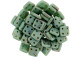 CzechMates Glass 6mm 4-Hole Turquoise Bronze Picasso QuadraTile Bead 2.5-Inch Tube