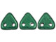 CzechMates Glass 6mm ColorTrends Saturated Metallic Martini Olive 2-Hole Triangle Bead 2.5-Inch Tube