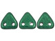 CzechMates Glass 6mm ColorTrends Saturated Metallic Martini Olive 2-Hole Triangle Bead 2.5-Inch Tube