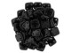 CzechMates Glass, QuadraTile 4-Hole Square Beads 6mm, Jet Black