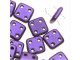 CzechMates Glass, QuadraTile 4-Hole Square Beads 6mm, Metallic Purple Suede