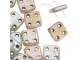 CzechMates Glass, QuadraTile 4-Hole Square Beads 6mm, Opaque Ultra Luster Green