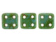 CzechMates Glass 6mm 4-Hole Gulf Turquoise Picasso QuadraTile Bead 2.5-Inch Tube